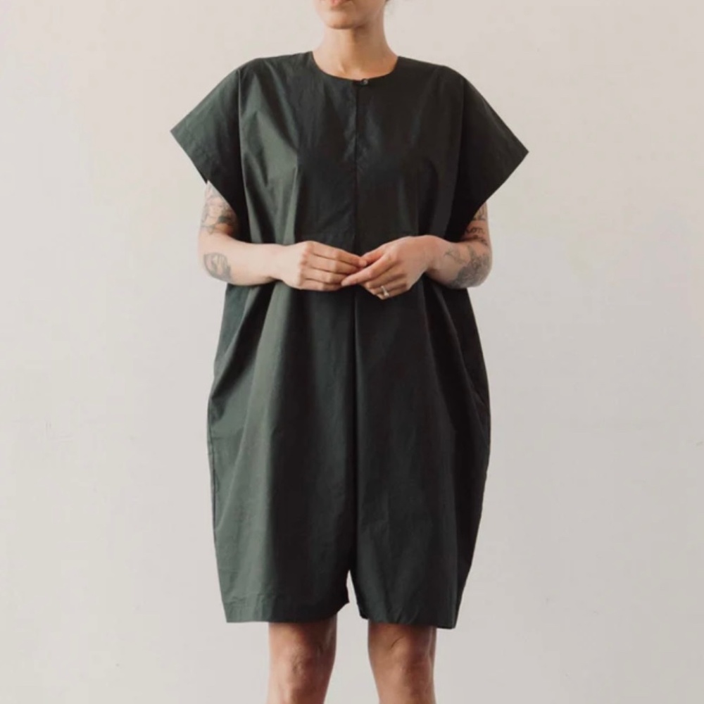 Black Crane Short Jumpsuit
